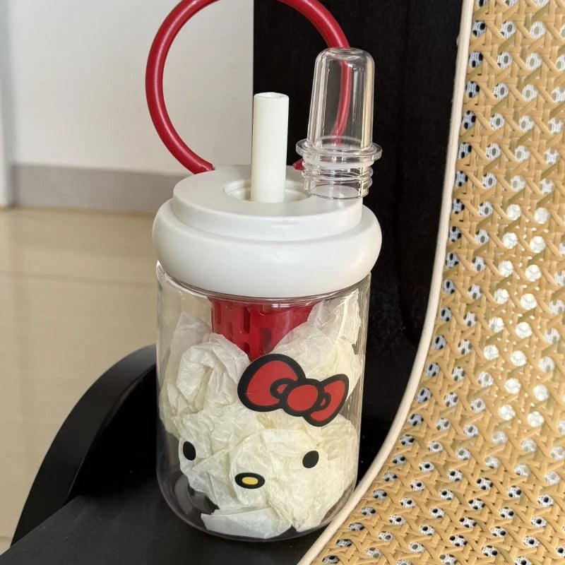 Large Hello Kitty Water Bottle 32oz with Straw - Sports Outdoor Cup