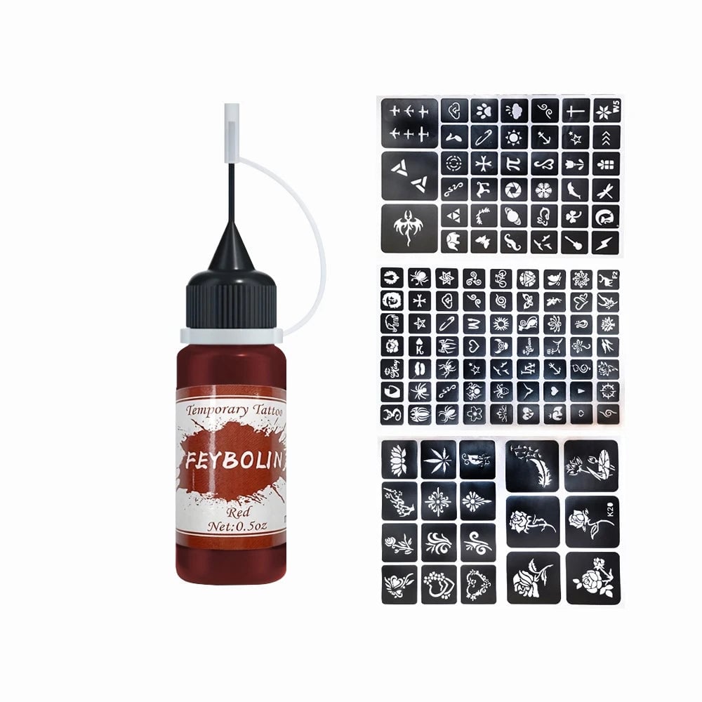 Temporary Tattoo Ink Stickers Freehand Face Body Painting Gel Kit