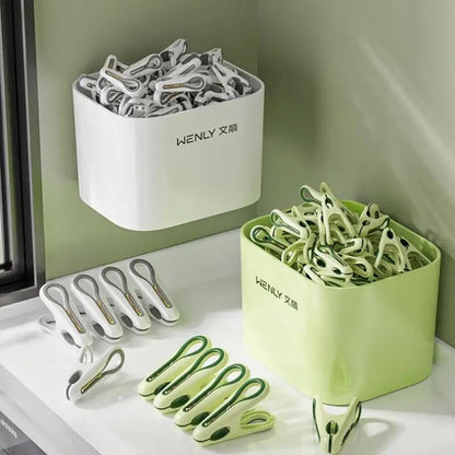 24/36-Piece Plastic Clothes Pins with Storage Basket - Laundry Pegs