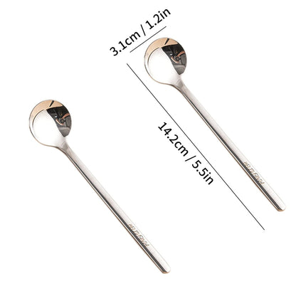 316 Stainless Steel Long Handle Dessert Spoons Set 2/4PCS Coffee