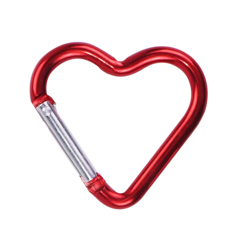Heart-Shaped Aluminum Carabiner Keychain Clip Hook Water Bottle
