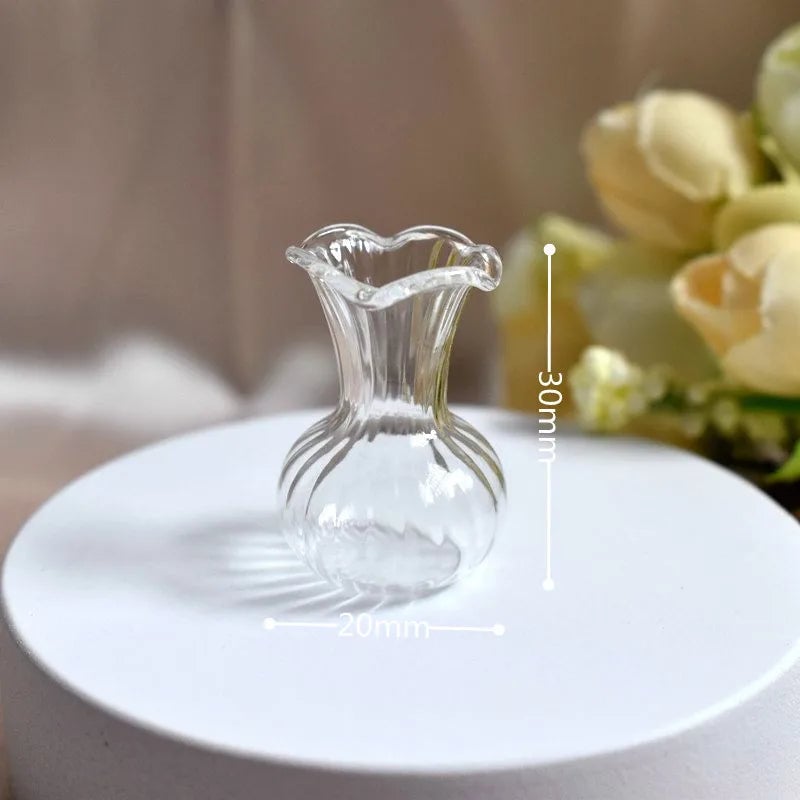 Miniature Glass Vase - Dollhouse Fairy Garden Hydroponic Decor