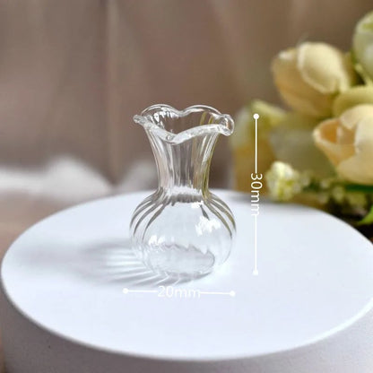 Miniature Glass Vase - Dollhouse Fairy Garden Hydroponic Decor