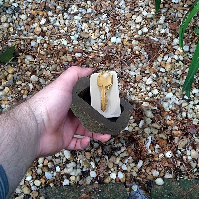 Outdoor Fake Rock Key Hider Box - Weather Resistant Hidden Storage