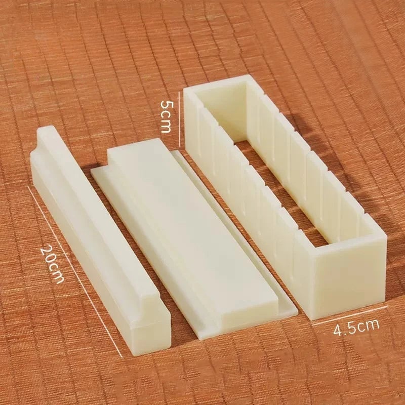3pc Sushi Maker Kit - Round Square Heart Plastic Molds Roll Tools