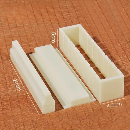 3pc Sushi Maker Kit - Round Square Heart Plastic Molds Roll Tools