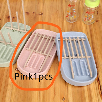 Wheat Straw Baby Bottle Drying Rack Feeding Cup Storage Holder