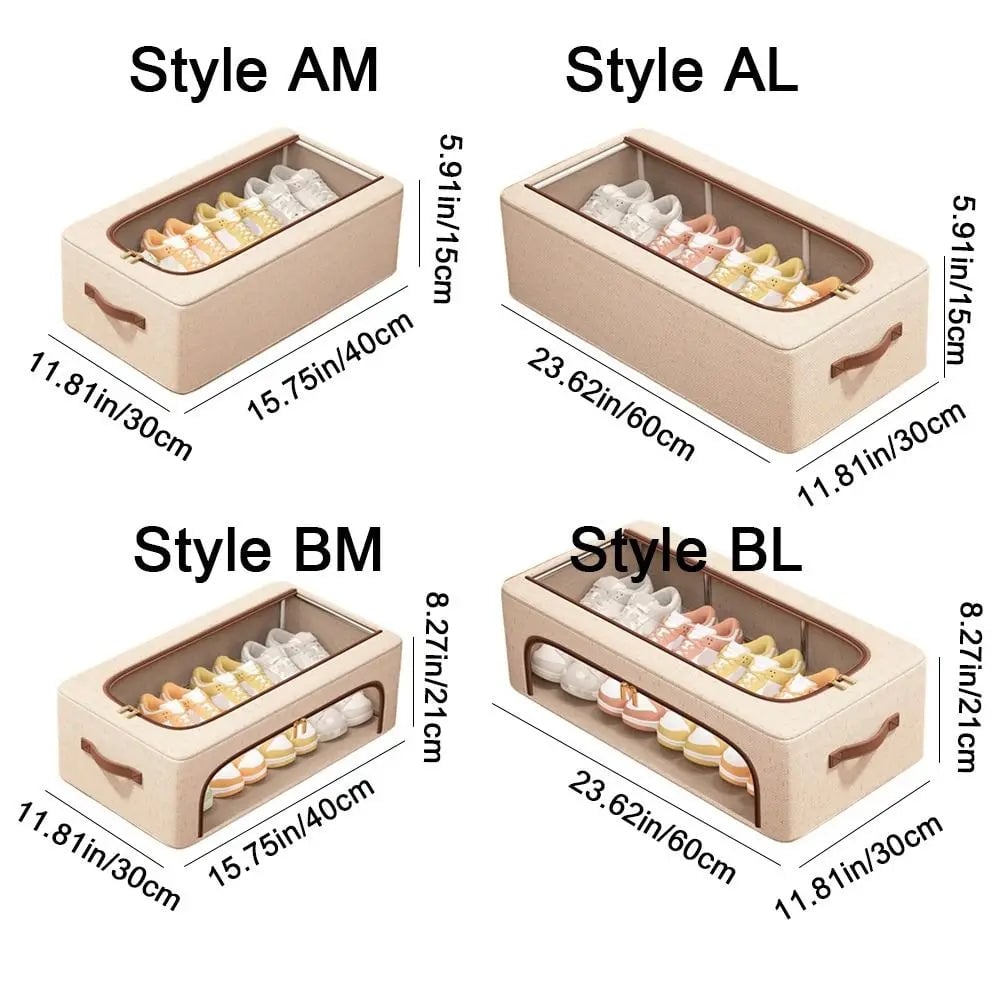 Clear Window Under Bed Storage Box Moisture Proof Shoe Organizer