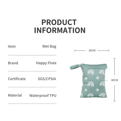Waterproof Baby Diaper Wetbag 30x40cm - Dual Zipper Reusable