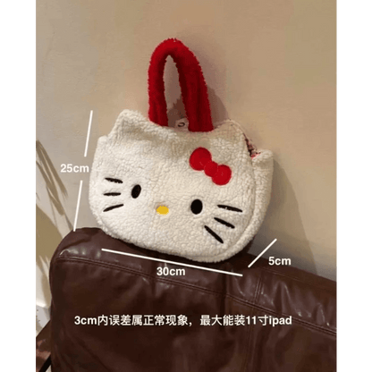 Hello Kitty Plush Shoulder Bag - Large Capacity Anime Handbag