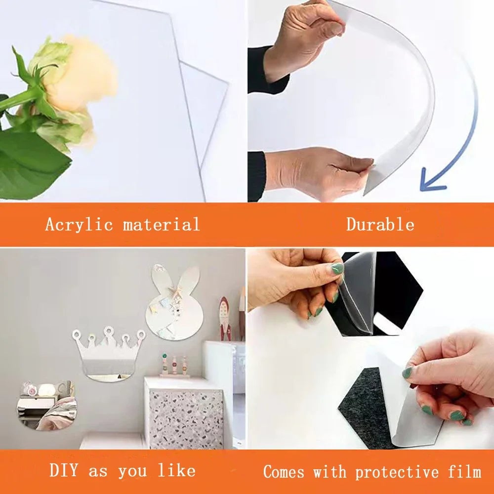 3D Acrylic Mirror Lace Wall Stickers - ECO-Friendly Decor Decals