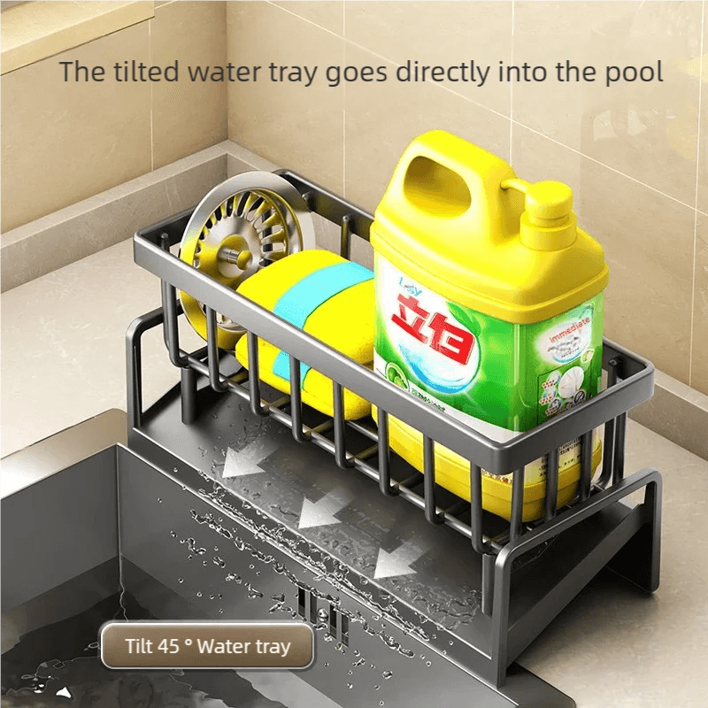 Tap-Mounted Kitchen Spice Rack with Drainage - Sink Organizer Shelf
