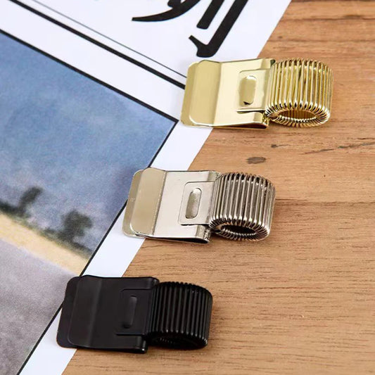 Telescopic Spring Pen Clip Notepad Holder with Electroplating Finish