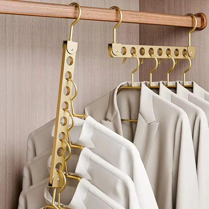 Foldable Rotatable Metal Hanger Storage Rack 6/8 Holes Organizer