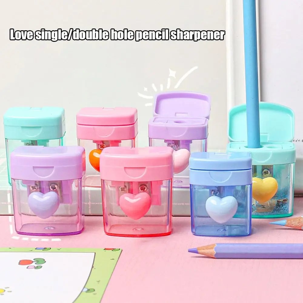 Cartoon Pencil Sharpener Single/Double Hole Student School Office