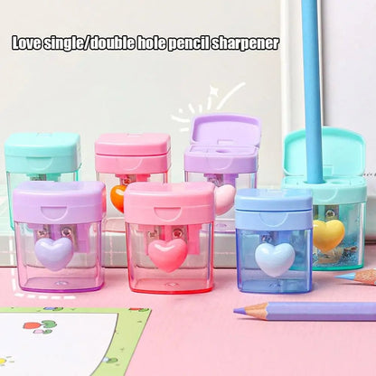 Cartoon Pencil Sharpener Single/Double Hole Student School Office