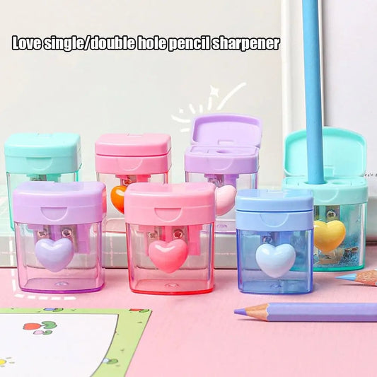 Cartoon Pencil Sharpener Single/Double Hole Student School Office