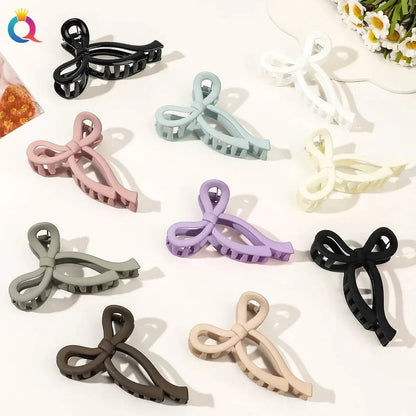 Matte Acrylic Bow Hair Claw Clip - Large Ponytail Crab Hair Clip