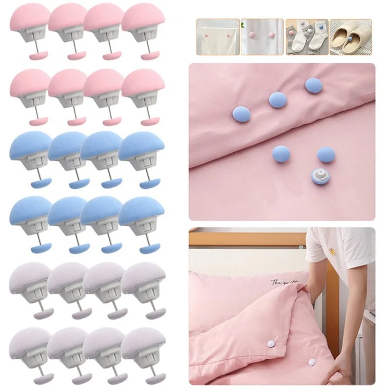 Non-slip Mushroom Quilt Holder Clips - One Key Unlock Fasteners