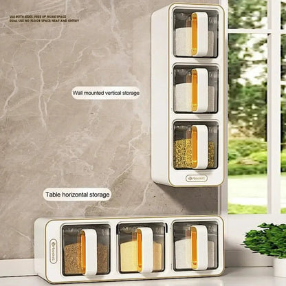 Wall-Mounted Spice Rack Set with Magnetic Containers & Spoons