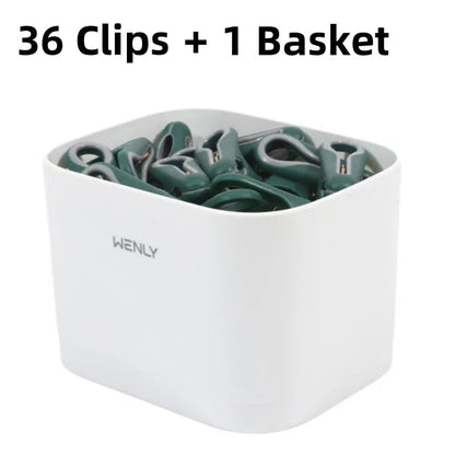 24/36-Piece Plastic Clothes Pins with Storage Basket - Laundry Pegs