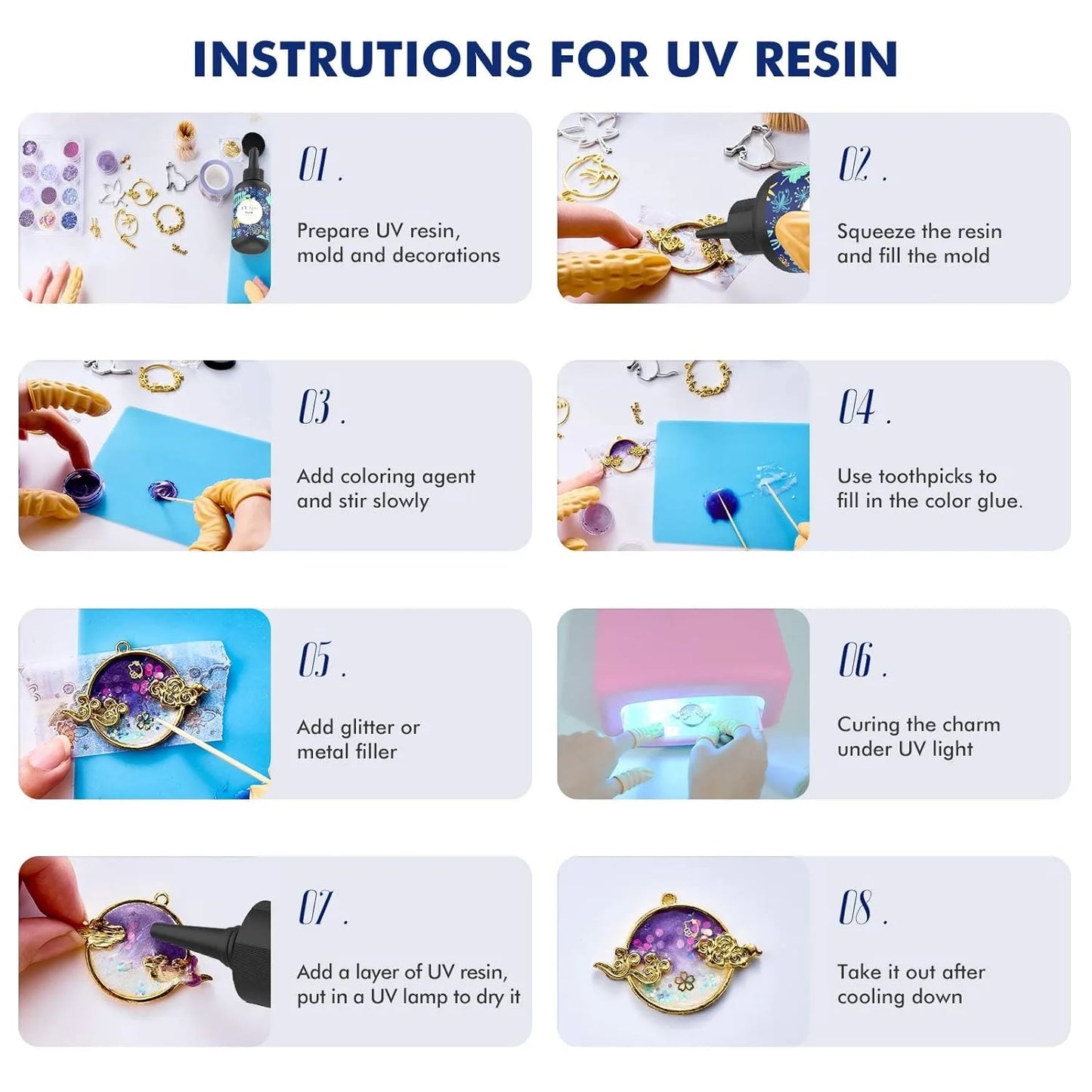 100g Crystal Clear UV Resin Hard Type Epoxy Glue DIY Jewelry Craft