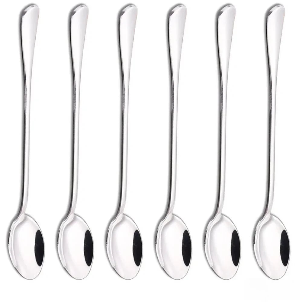 6PCS Long Handle Coffee Spoons - Ice Cream Dessert Tea Spoons Set