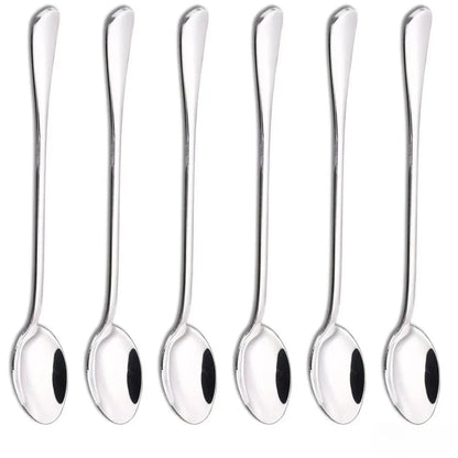 6PCS Long Handle Coffee Spoons - Ice Cream Dessert Tea Spoons Set