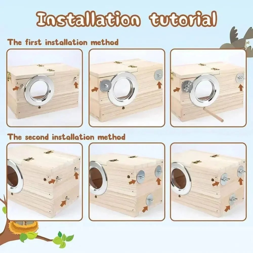 Transparent Parakeet Cockatiel Nesting Box Easy Clean Bird House