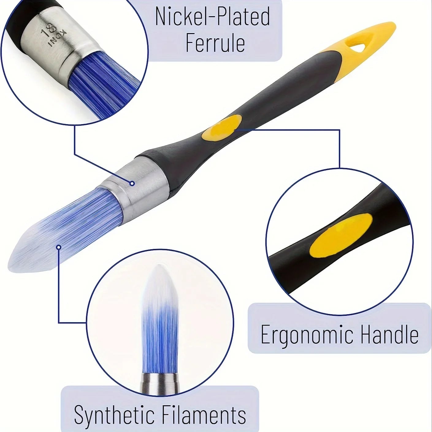 Professional Edge Trimming Paint Brush with Built-in Sharpener