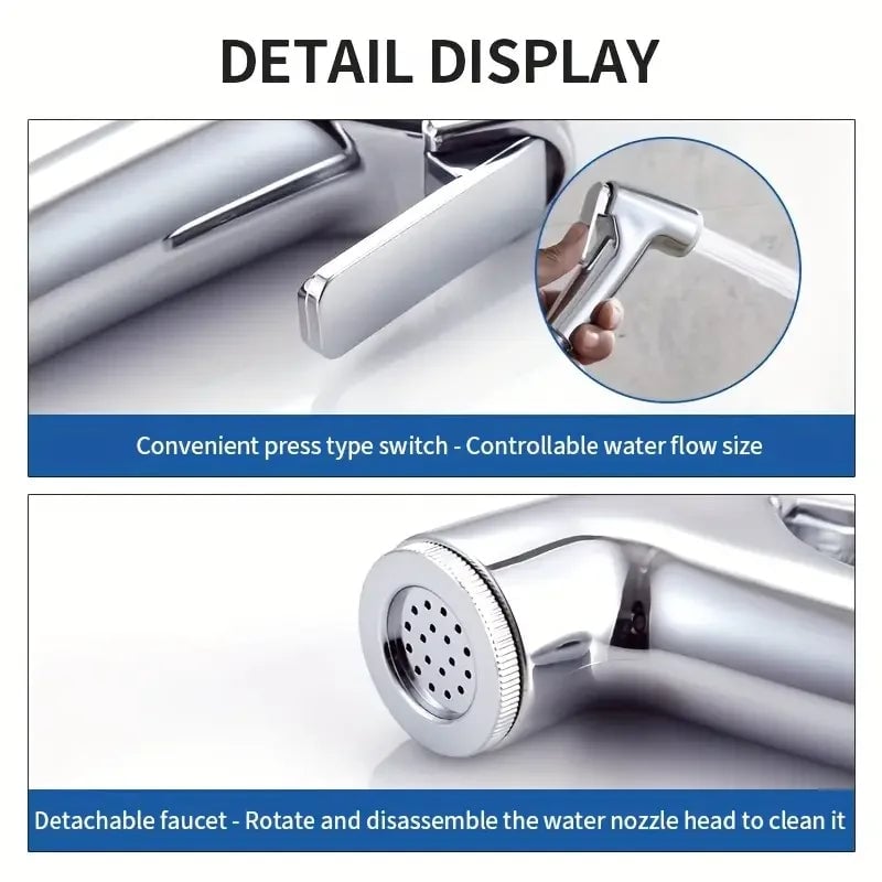 Handheld Toilet Spray Gun Bidet Attachment Booster Flusher Nozzle