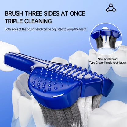 3D U-Shaped Manual Toothbrush 6-Pack - Three-Sided Soft Bristles