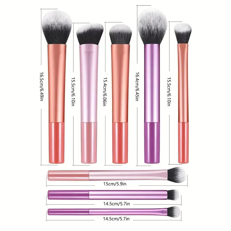 8-Piece Soft Synthetic Hair Makeup Brush Set Foundation Blush Eye
