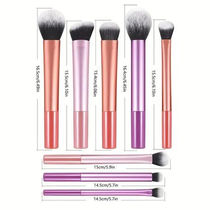 8-Piece Soft Synthetic Hair Makeup Brush Set Foundation Blush Eye