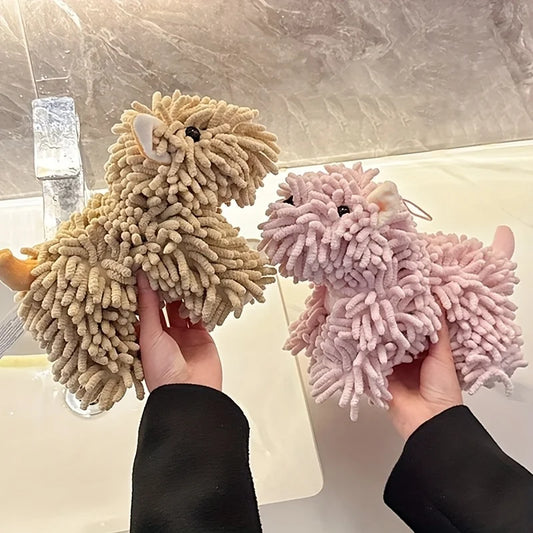 Wall Mount Puppy Shaped Hand Towel - Kitchen Bathroom Absorbent