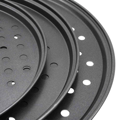 Nonstick Carbon Steel Pizza Crisper Tray - Round Perforated Baking Pan