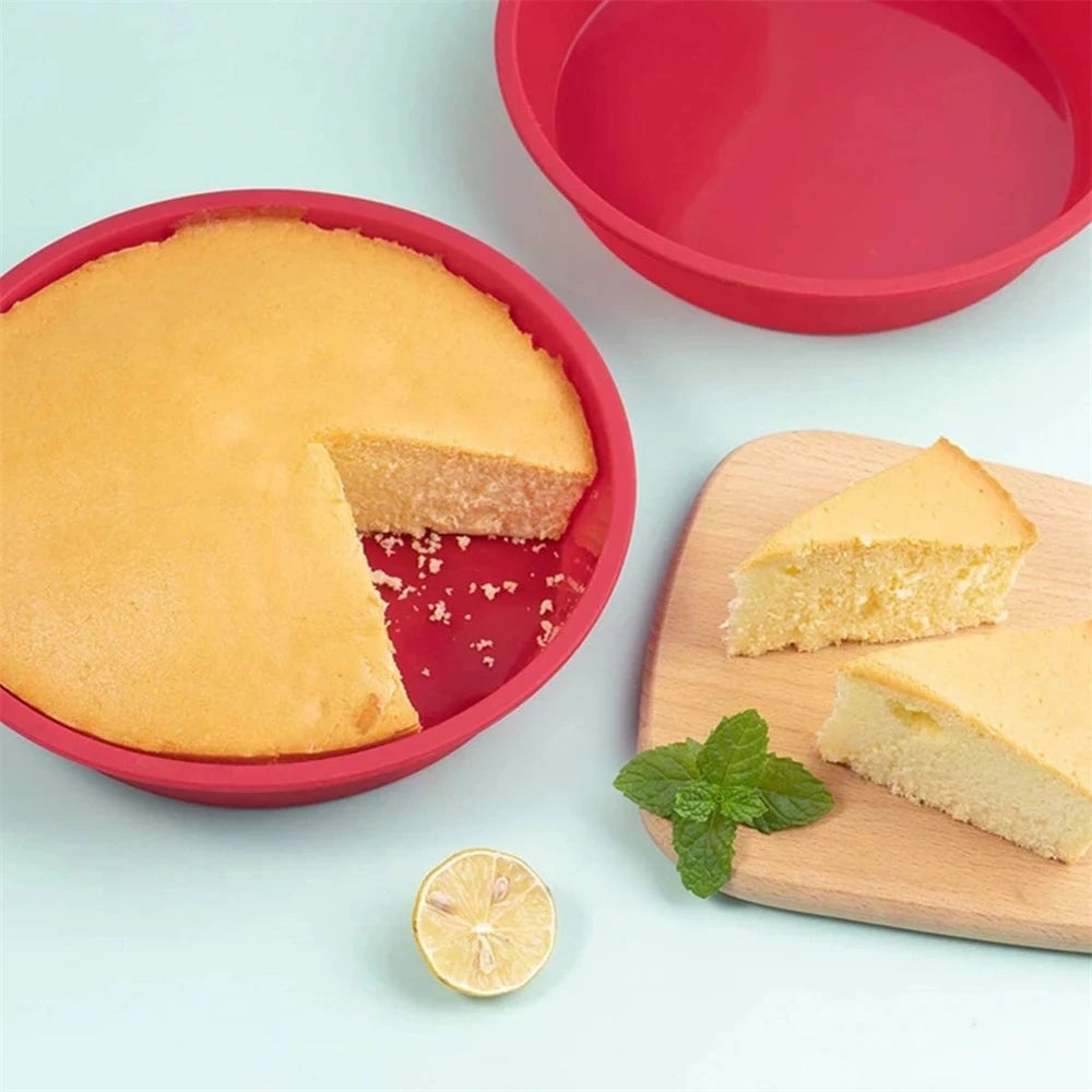 Silicone Cake Mold Set 4/6/8inch Round Nonstick Baking Pans Reusable