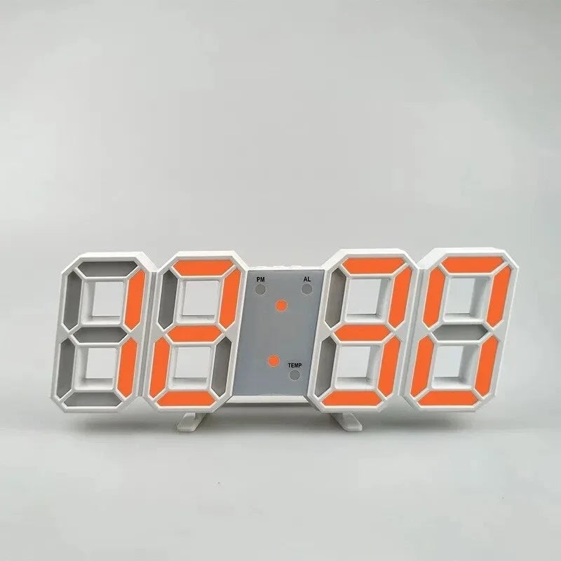 LED Digital Wall Clock with Alarm - Modern Electronic Table Display