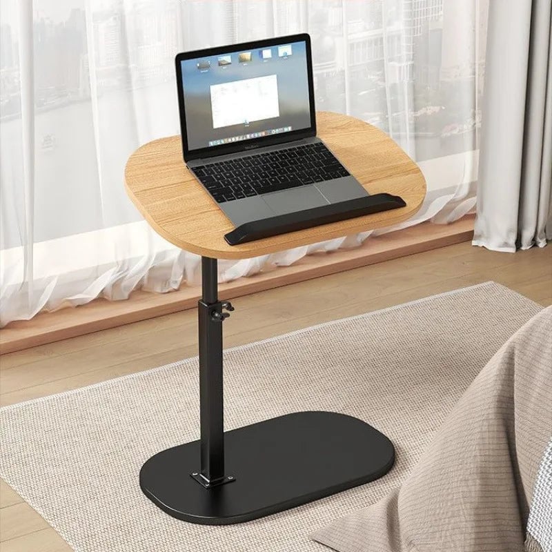 Adjustable Height C Shaped Side Table Swivel Flip Top Laptop Stand