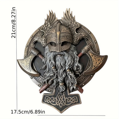 Ares Viking Warrior Axe Wall Plaque - Valhalla Sculpture Hanging