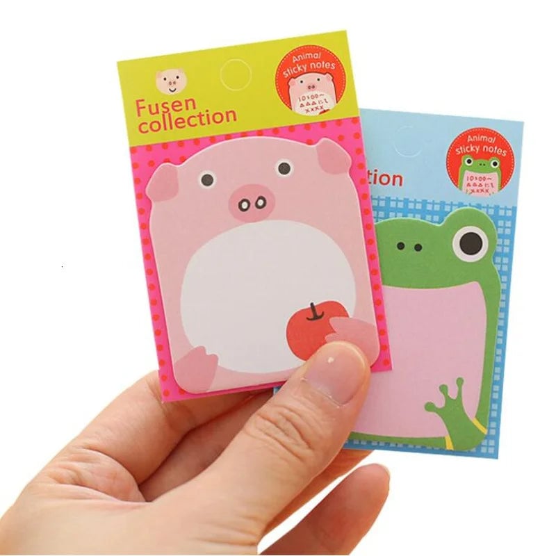 8 Piece Animal Sticky Notes Set - Panda Cat Memo Pads Stationery