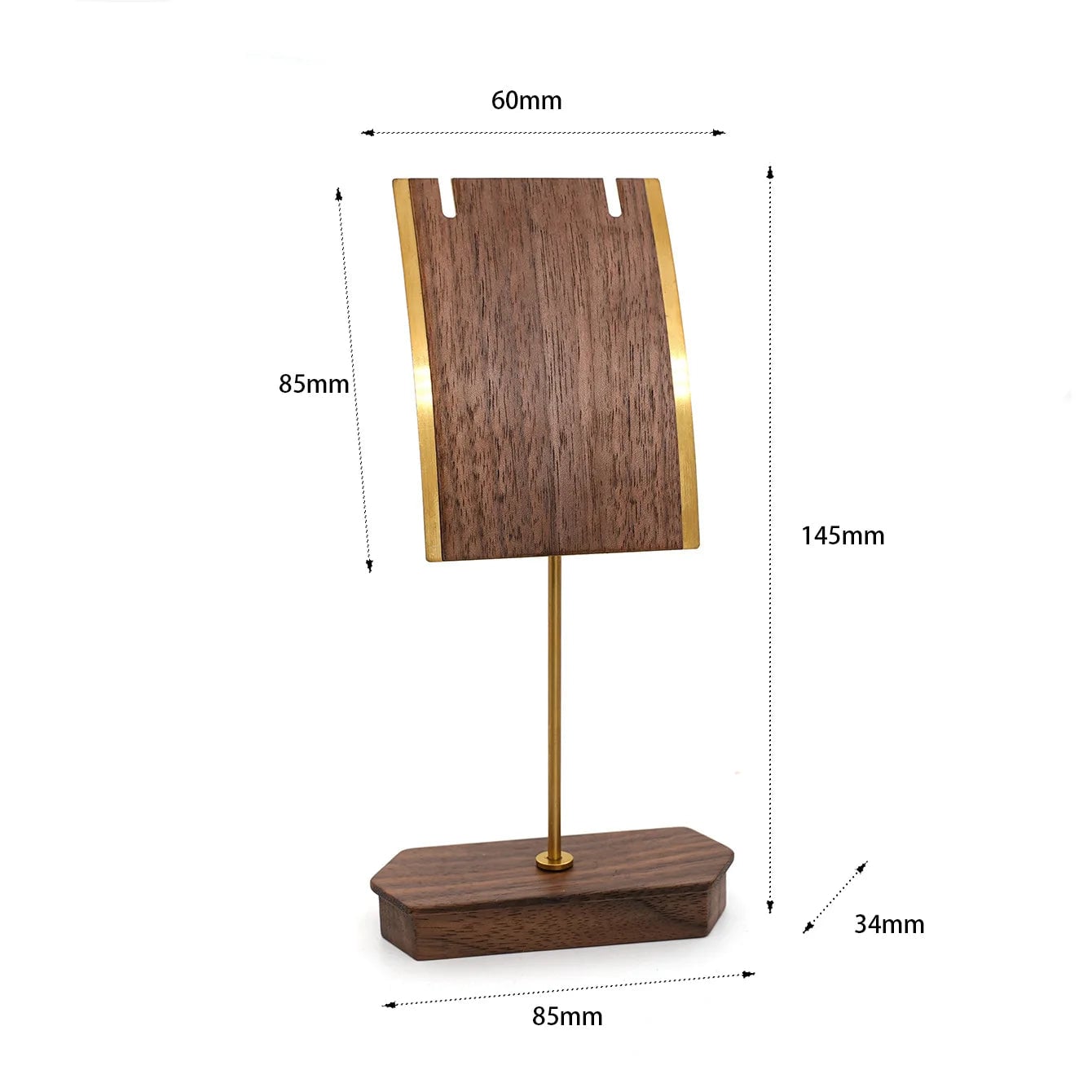 Copper Wood Jewelry Display Stand - Necklace Earrings Organizer