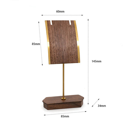 Copper Wood Jewelry Display Stand - Necklace Earrings Organizer