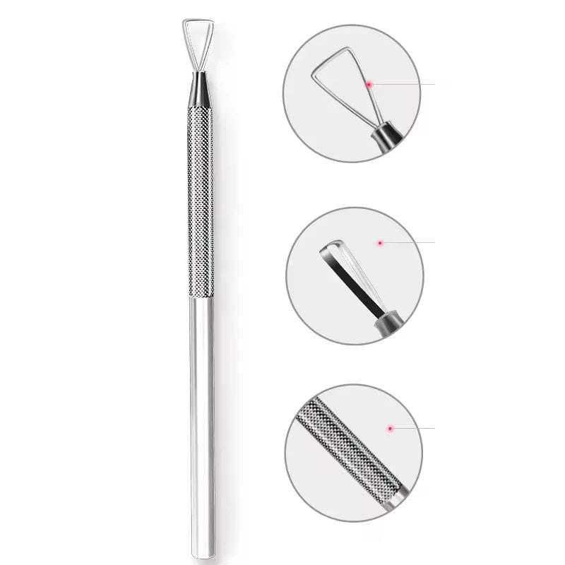 Stainless Steel Triangle Nail Pusher UV Gel Remover Peeler Tool