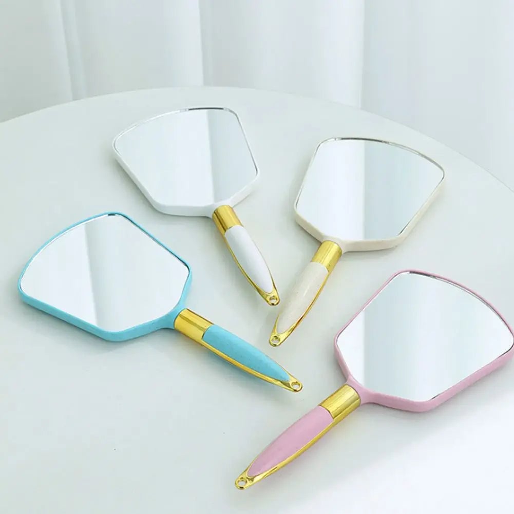 HD Vintage Handheld Makeup Mirror with Handle - Professional Vanity
