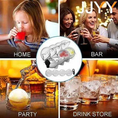 4 Cavity Silicone Whiskey Ice Ball Mold - Premium Cocktail Maker