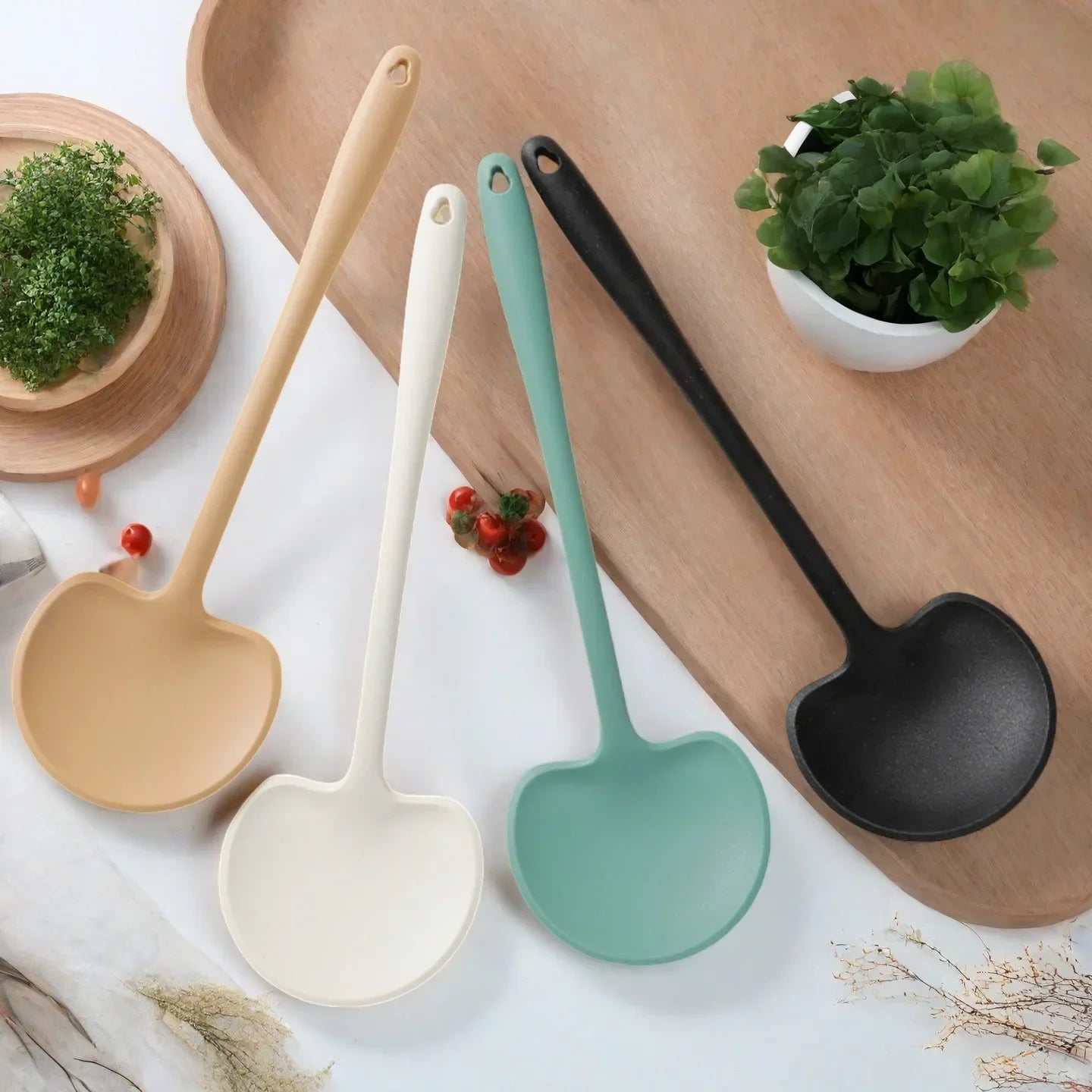 Silicone Mushroom Spatula Non-Stick High Heat Long Handle Cookware