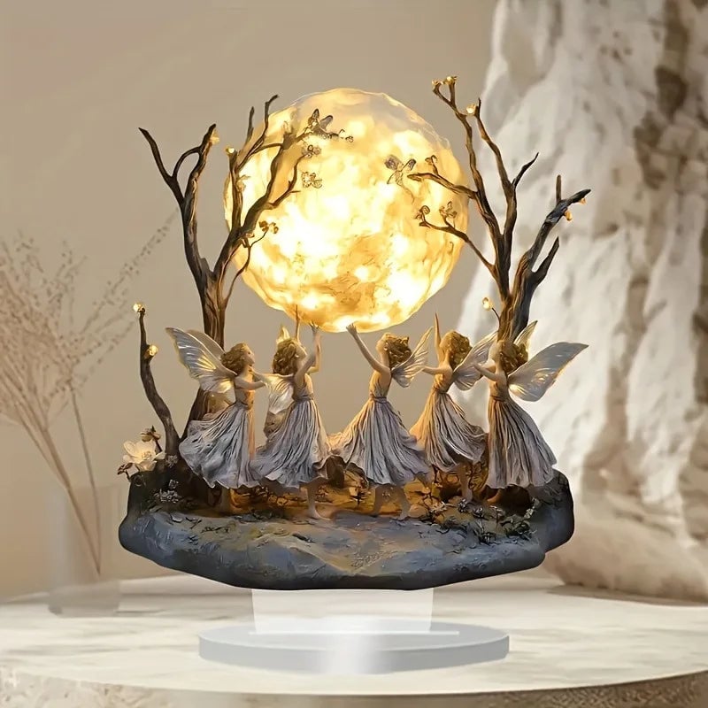 Fairy Moon Dance Ornament - Graceful Desktop Home Decoration