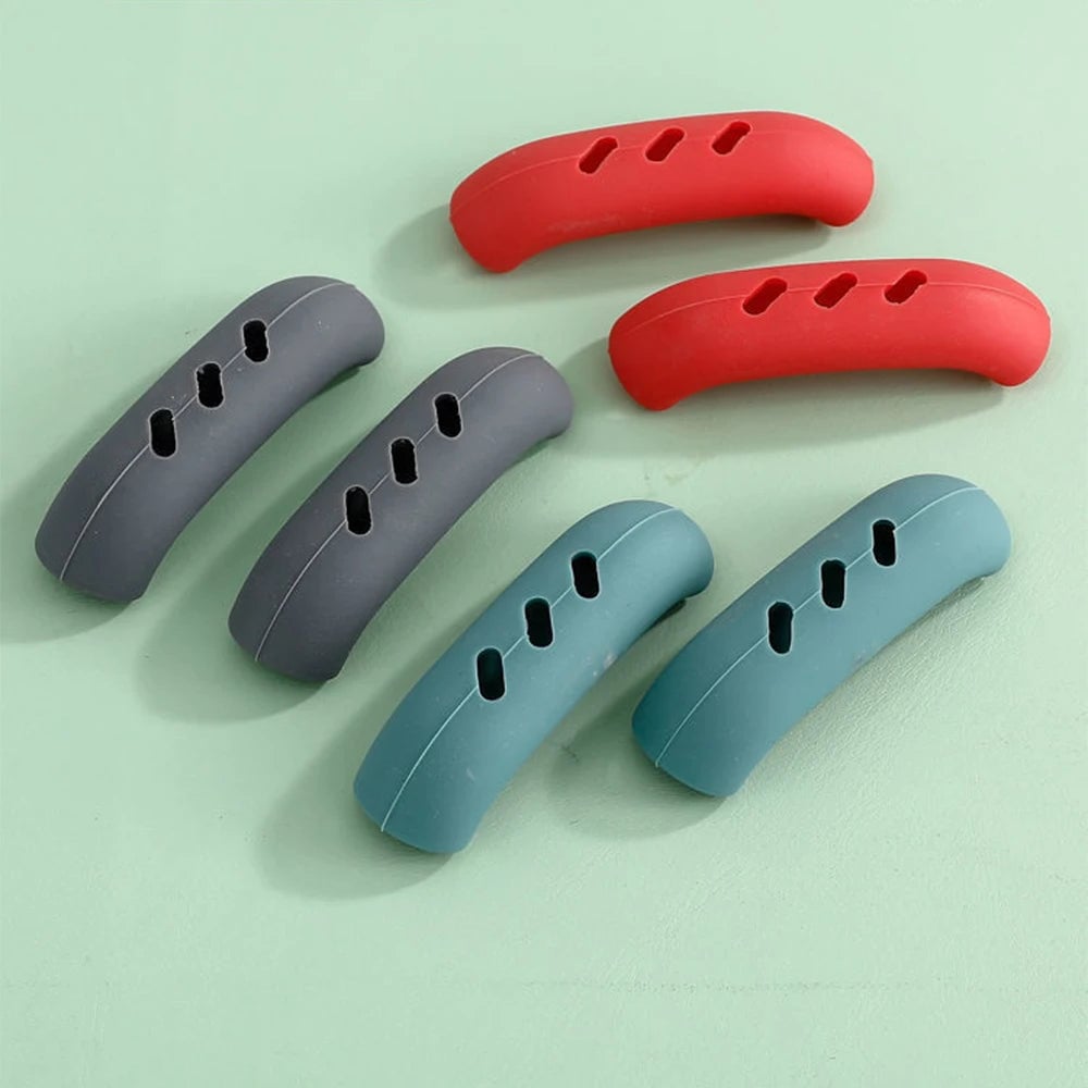 2Pcs Silicone Pan Handle Covers Heat Resistant Kitchen Grip Sleeves