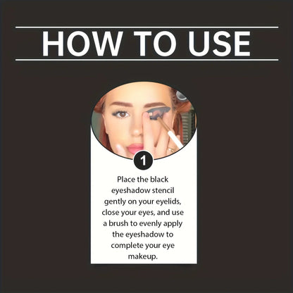 Eye Makeup Assistant Kit - 2 Eyeshadow Brushes + Quick Templates